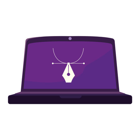 purple laptop designのイラスト素材