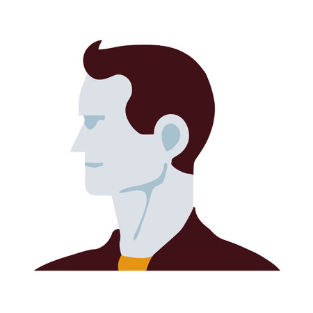 businessman face silhouetteのイラスト素材