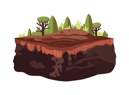 terrain with plantsのイラスト素材