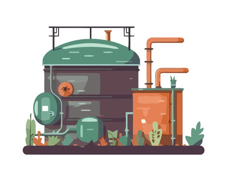 plant factory with tanksのイラスト素材