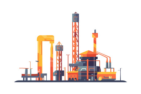 plant factory with towersのイラスト素材