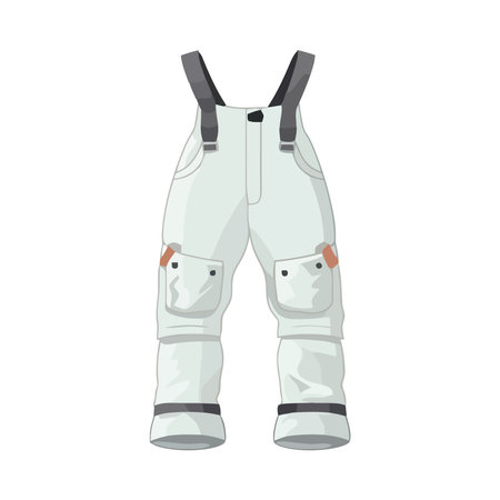 white skier pants equipmentのイラスト素材