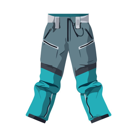 green skier pants equipmentのイラスト素材