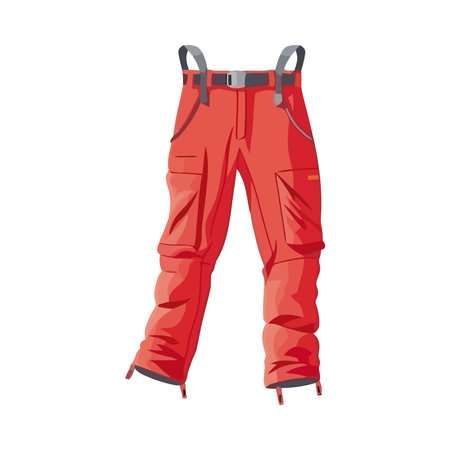red skier pants equipmentのイラスト素材