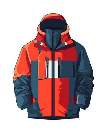 winter red jacket sport equipmentのイラスト素材