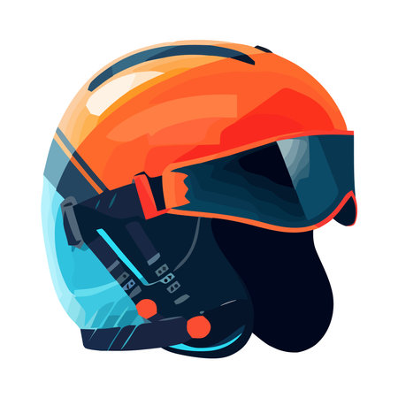 orange helmet skier sport equipmentのイラスト素材