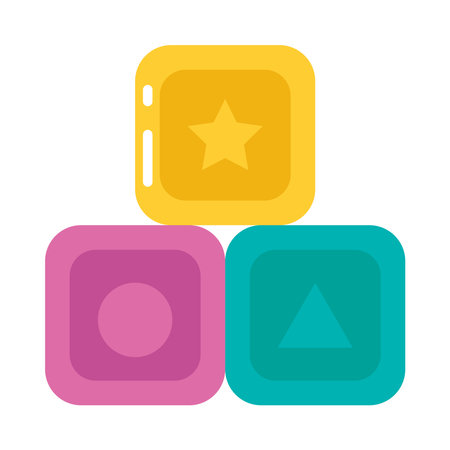 multi colored blocks toysのイラスト素材
