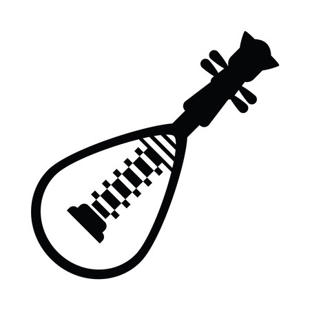 banjo musical instrument silhouetteのイラスト素材