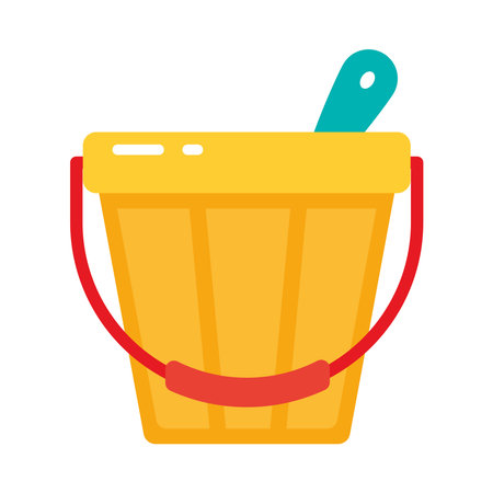 Yellow sandbox bucket and shovel for summer funのイラスト素材