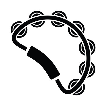 tambourine music intrument iconのイラスト素材