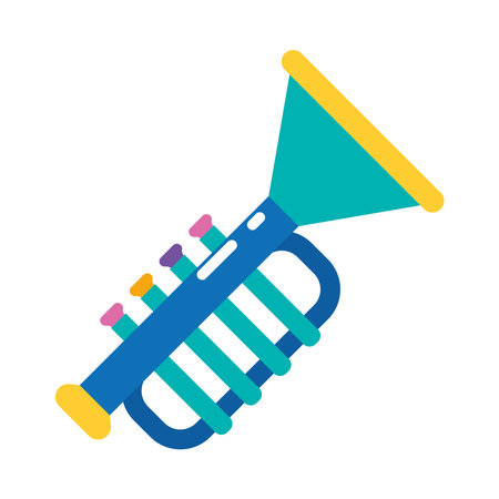 blue trumpet instrumentのイラスト素材