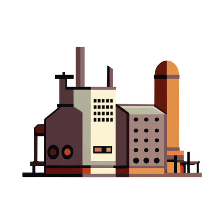 Industrial plant symbolizes modern fuelのイラスト素材