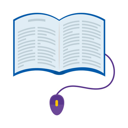 text ebook with mouseのイラスト素材