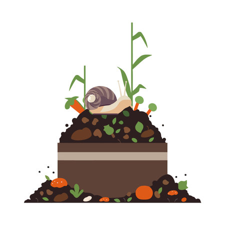 composting organic with snailのイラスト素材
