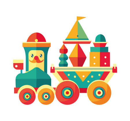 cute train toyのイラスト素材