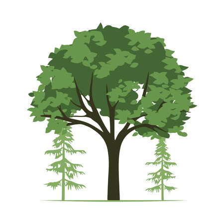 Green leaves on tree branch symbol growthのイラスト素材