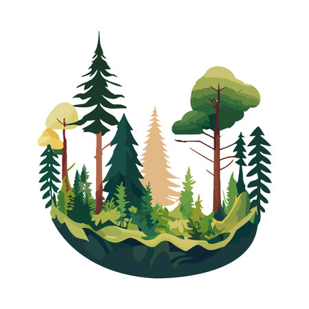 forest tropical landscape sceneのイラスト素材