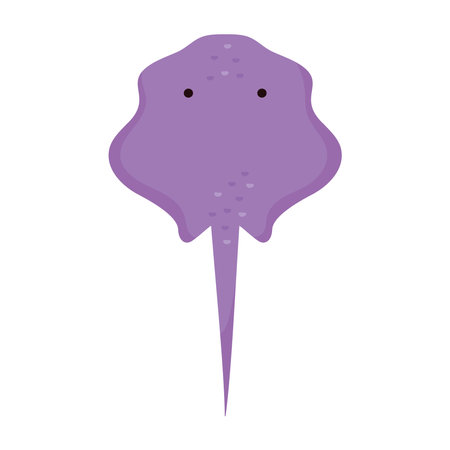 purple stringray sealife animalのイラスト素材