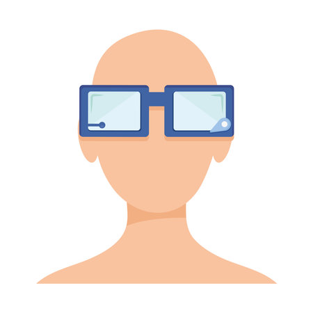 Futuristic men watching vr simulation smartglassesのイラスト素材