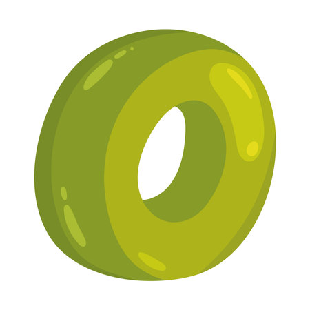 green olive seed ring healthy foodのイラスト素材