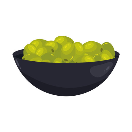 olive seeds in bowl healthy foodのイラスト素材