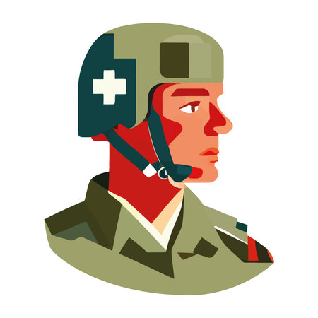 A soldier with medical serviceのイラスト素材