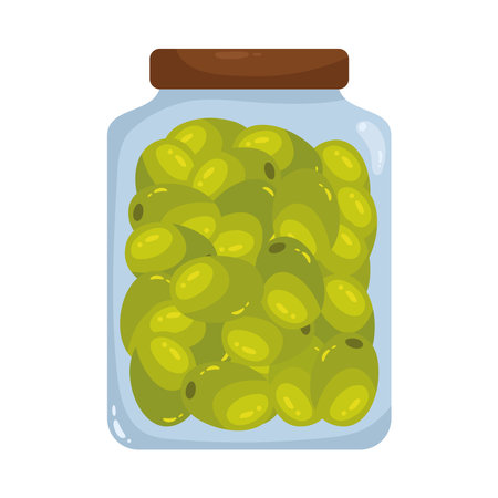 olive seeds in pot containerのイラスト素材