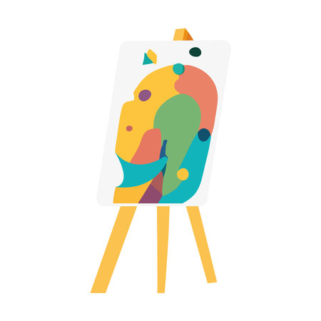 abstract picture in canva on tripodのイラスト素材