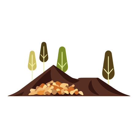 Organic tree growth in autumn forest landscapeのイラスト素材