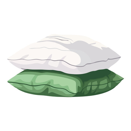 green and white pillows bedroomのイラスト素材