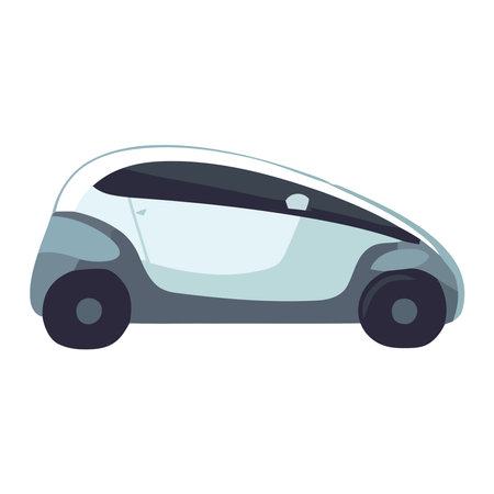 Modern sedan driving fast on blue highwayのイラスト素材