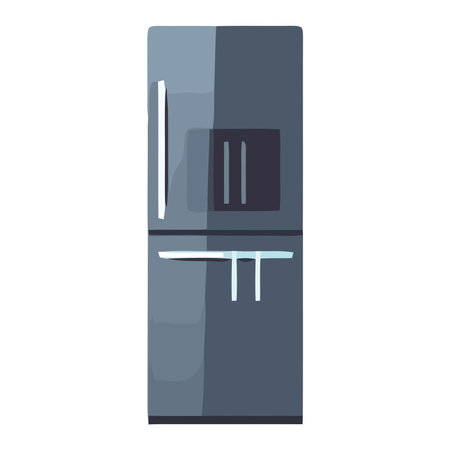 Stainless steel fridge, fresh food, cool attitudeのイラスト素材