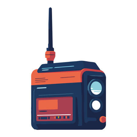 Old fashioned boom box symbolizes outdated technologyのイラスト素材