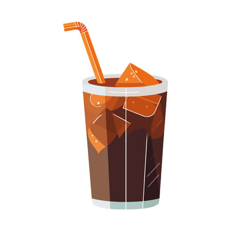Fresh cocktail with fruit and drinking strawのイラスト素材