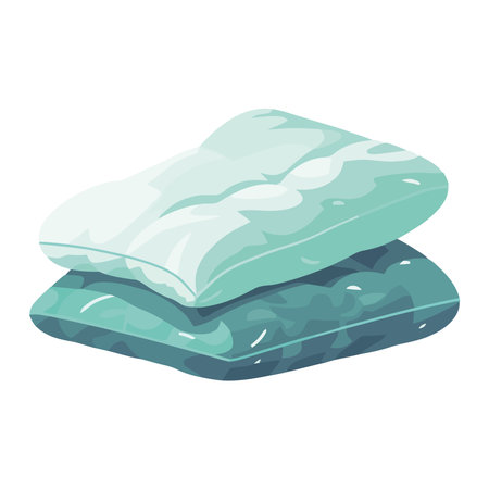 Fluffy pillow design with winter landscape illustrationのイラスト素材
