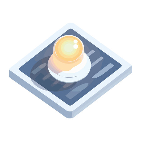 Gourmet dessert symbol on blue plate isolatedのイラスト素材