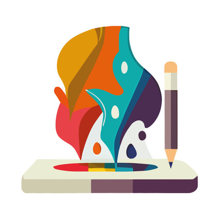 work art painted and pencilのイラスト素材