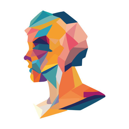 Geometric shapes form human abstract designのイラスト素材