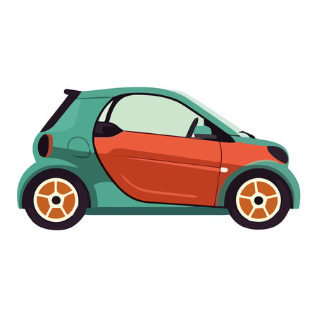 Modern blue sports car driving on highwayのイラスト素材