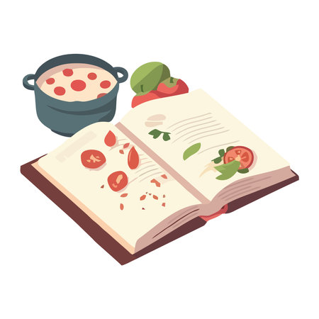 Gourmet meal fresh meat, vegetable, and herbのイラスト素材