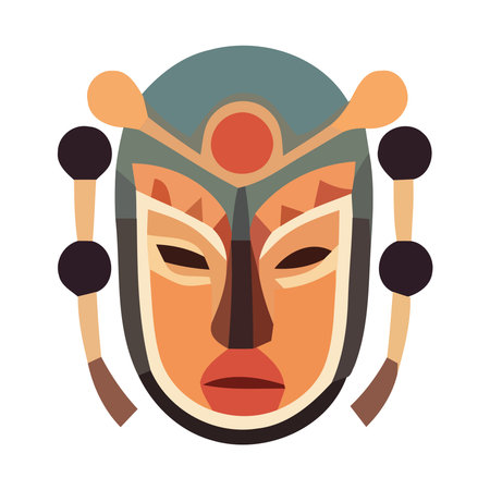 Indigenous cultures celebrate tradition with colorful costumesのイラスト素材