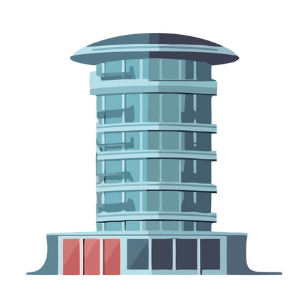 Modern skyscraper silhouette, vector icon design isolatedのイラスト素材