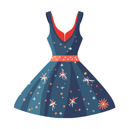 Fashionable women silk evening gown, blue eleganceのイラスト素材