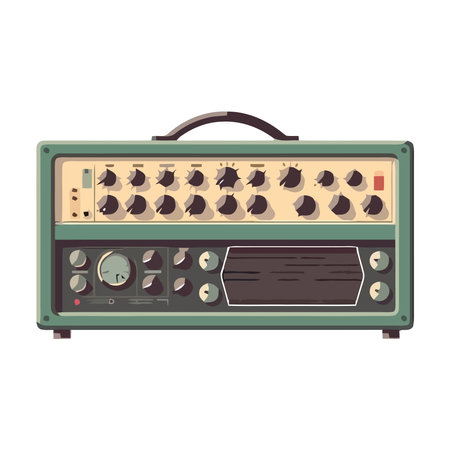 Stereo knob symbolizes old fashioned audio equipmentのイラスト素材