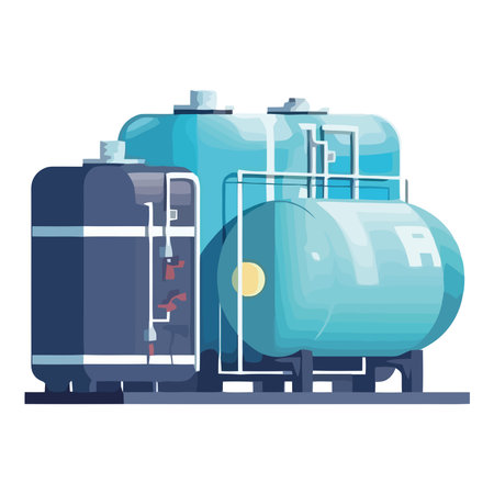 Liquid storage tank icon for gasoline transportationのイラスト素材