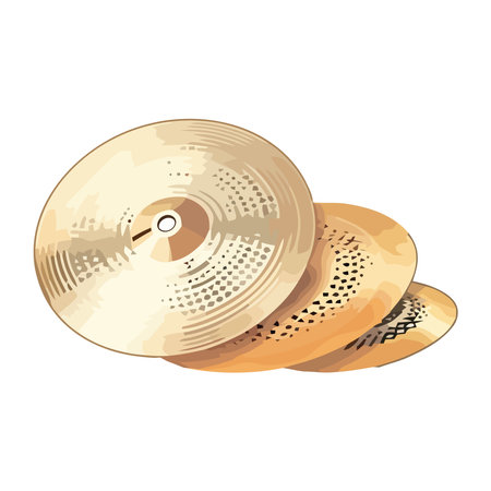 three drum cymbals musical instrumentのイラスト素材
