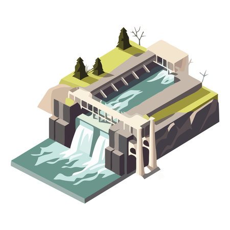 icon water dam architecture modernのイラスト素材