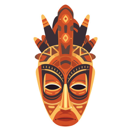 Indigenous cultures celebrate tradition with colorful masksのイラスト素材