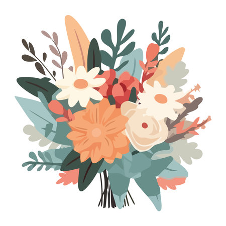 Nature beauty in a multi-colored bouquetのイラスト素材