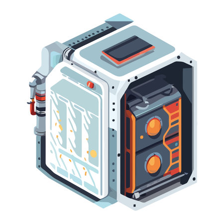 Modern machinery industry computer controlled equipment repairing metalのイラスト素材